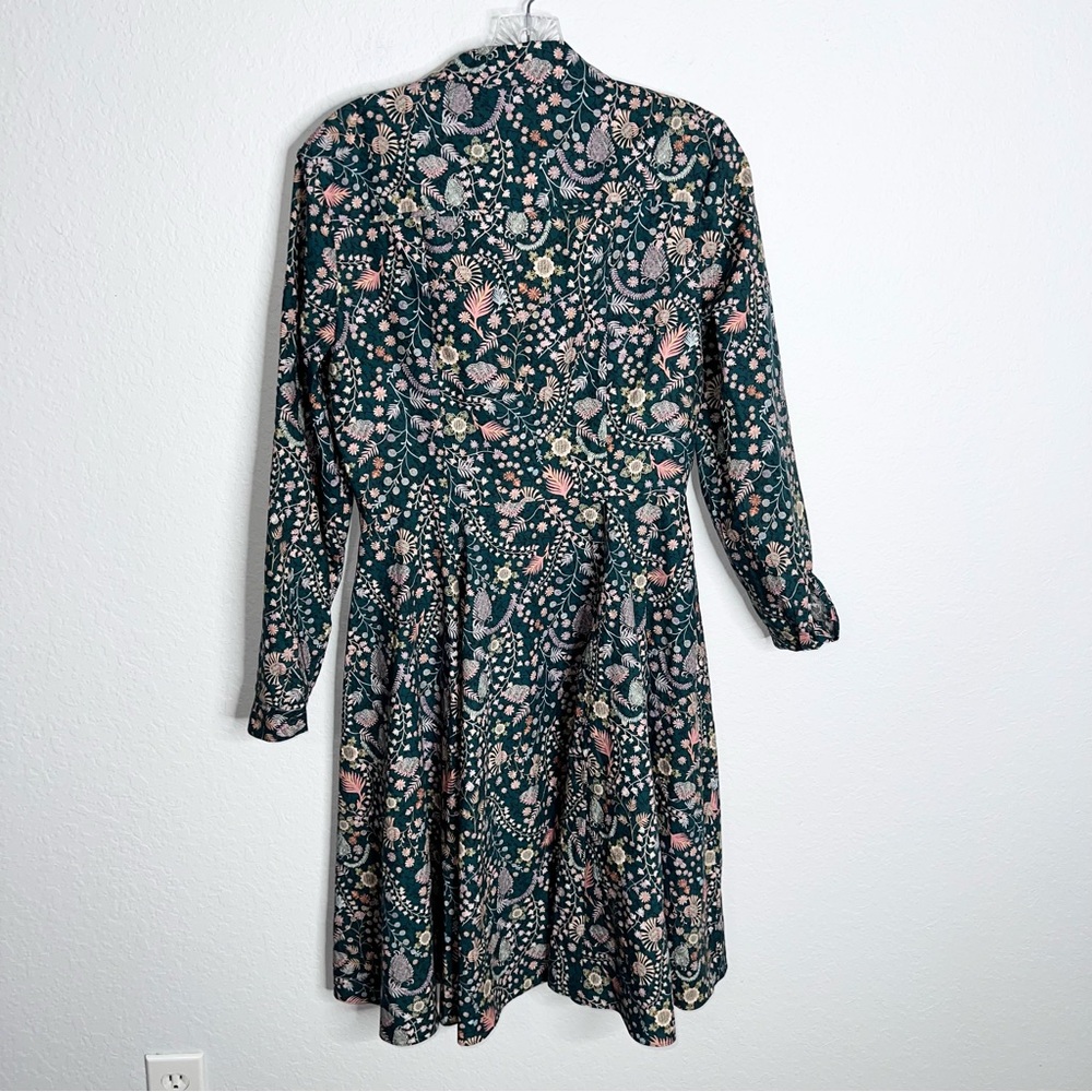 ANTONIO MELANI Floral Long Sleeve Dress - Green and Pink - Picture 4 of 7
